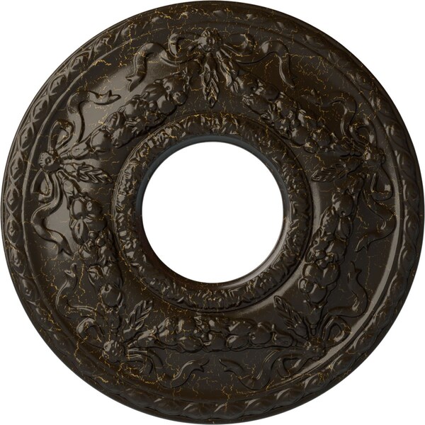 Ekena Millwork Hurley Medallion (Canopies up to 7 1/4"), 22 1/8"OD x 7 1/4"ID x 1 3/4"P, Stone Hearth Crackle CM26HUSHC - main